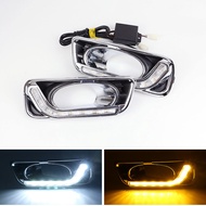 ไฟวิ่งกลางวัน LED สำหรับ HONDA CITY อุปกรณ์เปลี่ยนหลอดไฟ DRL สัญญาณเลี้ยวหน้ารถยนต์2ฟังก์ชั่นสำหรับ 