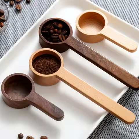 1PC Walnut coffee scoop, solid wood scoop, gram scoop, coffee powder and milk powder measuring spoon