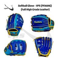 VPS Softball Glove PENANG Full Premium Leather Blue Yellow 12.5" Fastpitch Slowpitch Softball