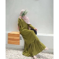 【ready stock】 Abaya Dress Hitam Pleated Dress Jubah Abaya Muslimah Baju Raya 2024 Nursing Friend Abaya Plus Size Putih