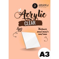 Acrylic A3 size/A4 size/A5 size/ A6 size Akrilik Papan Clear/Black/White