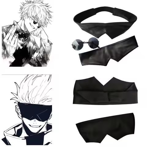 Anime JJK Gojo Satoru Headband Cosplay Accessories Eye Mask Glasses Gojo Satoru Cosplay Eye Mask Hal