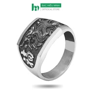 Nhẫn Nam Rồng Chữ Phúc Bạc Hiểu Minh NA577