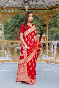 Saree Fabric :  - Benarasi mushro satin silk sarees with zari benarasi weaving all over the saree. W