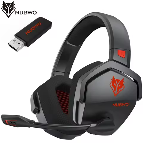 NUBWO G06 Dual Wireless Headsets Gamer with Microphone 2.4GHz Bluetooth 5.3 Gaming Headphones for PS
