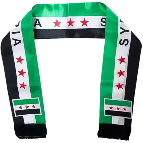 Syria Scarf 135cm The Syrian Arab Republic Syrian Star Satin Scarf Banner Decoration Neck Hanging Sy