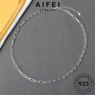 AIFEI JEWELRY 925 Pendant Original Korean Gold Chain Women Simple Silver Accessories Perempuan Leher For Necklace Sterling Perak Rantai 純銀項鏈 N25
