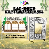 Backdrop Photobooth Raya Kampung 4 x 6 Kaki | Background Photo Booth Aidilfitri | Banner Bergambar