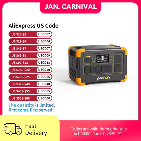 pecron E1000LFP Portable Power Station 1024Wh LiFePO4 Battery Backup 1800W Solar Generator Expandabl