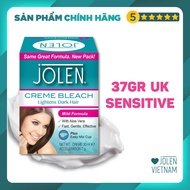 Kem Tẩy Màu Lông Jolen 37gr Sensitive cho da nhạy cảm - Nhập UK (Kem Làm Nhạt Màu Lông/ Kem Nhuộm Lô