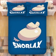 snorlax Fitted Bedsheet pillowcase Bed set 3D printed Single/Super single/queen/king customize beddings korean cotton