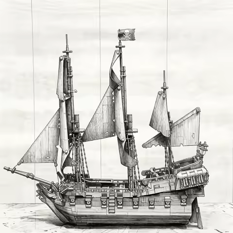 10365 New 'Pirates of the Caribbean' Sailboat Model Set, Christmas Gift, Birthday Gift