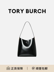 Tory Burch Robinson托特包手挽袋黑色皮革時尚簡約[平行進口]