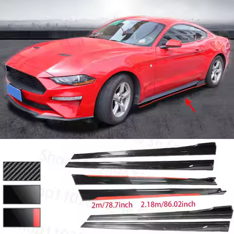 Universal Side Skirts Extension 2.2M Rocker Panels Lip Splitters BMW ABS Car Accessories Car Styling