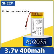 Polymer lithium battery 602035 with wire protection board small fan