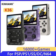 KINHANK K36 Retro Handheld Video Game Console 500nit 3.5 Inch IPS Screen 16000 Games Emulator for PS