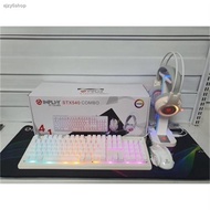 INPLAY STX540 4 IN 1 Cute white Gaming Keyboard, Mouse with Headset, Pad Combo For PC Computer