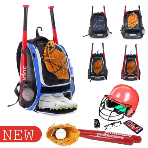 Baseball Softball Backpack with Shoes Compartment Outdoor Softball Bat Bag for Youth Adult Large Cap