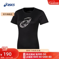 亚瑟士ASICS女子运动T恤舒适透气跑步运动短袖 2012D060-001 黑色 M