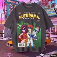 FUTURAMA INTELEGENTLY VINTAGE TEE (OVERSIZE DARK GREY T-SHIRT)