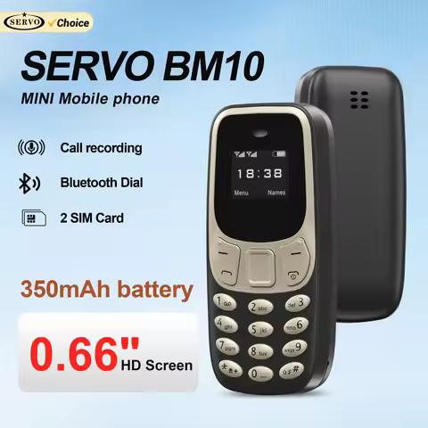 SERVO BM10 Super Mini Mobile Phone Dual SIM Standby Bluetooth Dial Magic Voice Blacklist 2G GSM Smal