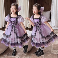 Children's kuromi lolita princess dress girls dress summer baby birthday dress kuromi COS