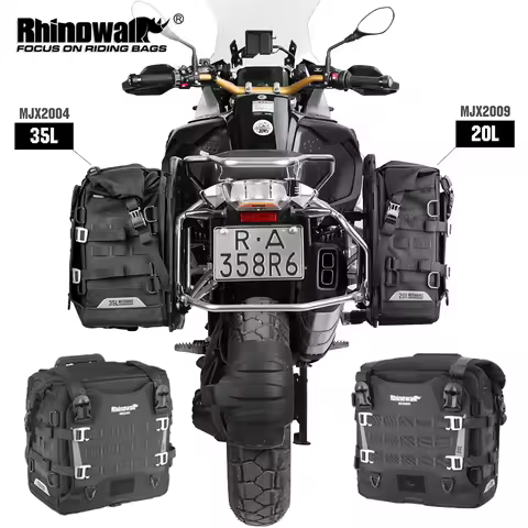 Rhinowalk Motorcycle Side Bag Waterproof 20L/35L Quick Release Motor Saddle Luggage Riding Anti-thef