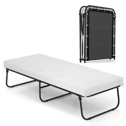 Folding Bed, 75” X 31.5” Folding Cot With Mattress For Adults, Breathable Cover & Sturdy Metal Frame