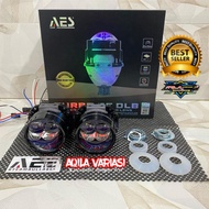 AES TURBO SE DLB DUAL LOWW BEAM 2.5 INCH 65-75 WAT BLUE LENS Lampu LED Motor Lampu Depan Motor