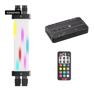 Dual 8Pin ARGB Graphics Card Power Supply Cable RGB Power Extension Cable RGB PSU Cable for 30XX 40X