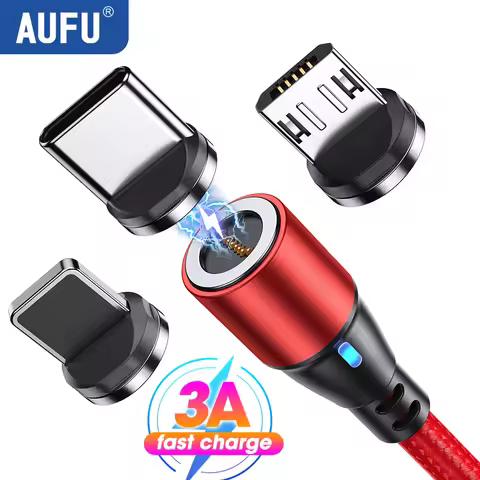 AUFU 3A Magnetic Cable Quick Charge 3.0 USB C to Type C Cable PD Fast Charging For Samsung Xiaomi Da