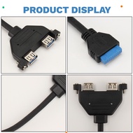 [LARX]Cord Wire for PCI Slot Plate Bracket Motherboard Adapter 19pin to 2 Ports USB 3.0 Front Panel 