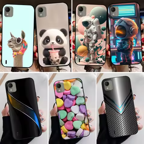 For Nokia C02 C01 Plus Case TPU Soft Silicone Black Bumper Lovely Capa for Nokia C110 C100 C20 C10 P