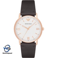 Emporio Armani AR11173 Brown Leather White Dial Men's Watch