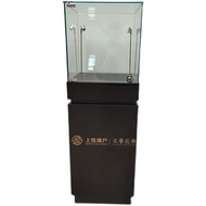 HY/🍑Jewelry display cabinet Wooden Liquor Display Cabinet Gold Jewelry Jade Show Case Museum Antique 4KF9