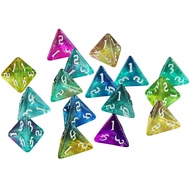 10pcs DND Dice Board Game Supplement D4 Mixing Color Polyhedral Dice for DND COC Magic Game