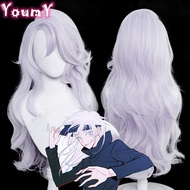 Misscoo Female Gojo Satoru Wig Jujutsu Kaisen Cosplay Unisex 70cm Long Silver Purple Wig Heat Resist