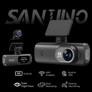 SANTINO V22 Dashcam 4K + HDR | Dual Channel Recording | Built-in GPS | Super Night Vision | 24H Park