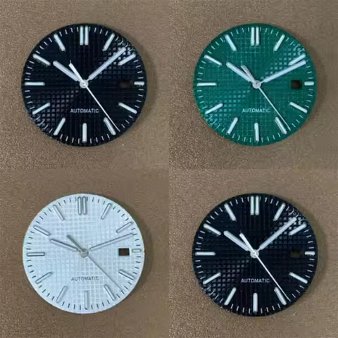 NH35 Dial 31.8mm Green Luminous Watch Dial Hands Parts for AP Royal Oak NH35 NH36 Movement Accessori