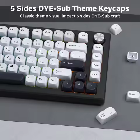 XVX White MOA Keycaps Japanese 75 Percent PBT Keycaps Custom Bow Key caps Dye-Sublimation 137 Keys K