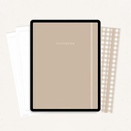 數碼 Neutral Digital Notebook for Goodnotes, Notability | 12 sections | 5 colors