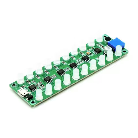 Sound-controlled induction power amplifier frequency spectrum audio level meter LED indicating flash