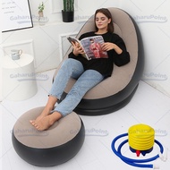 【FREE POMPA】sofa angin santai free pompa kursi santai dengan sandaran kaki/kursi santai untuk rebaha