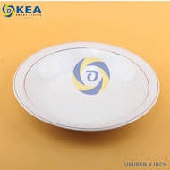 OKEA - Piring Motif Keramik Piring Omega Flowery - Piring Makan Besar Mahkota Bunga Warna / Ukuran 9