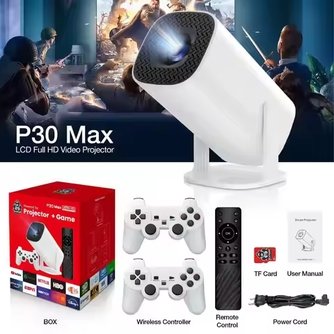 3D Game Projector P30MAX Retro Video Game Console Wireless Controller 4K ULTRA HD plug and play Andr