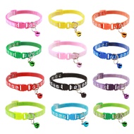 Pet Supplies 1.0 Cat Webbing Dog Collar An Buckle Collar Patch Single Footprint Colorful Bell Collar