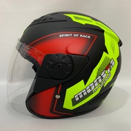 MERAH BXP Vixion Monsta Red Yellow Matte Helmet - Adult SNI Helmet