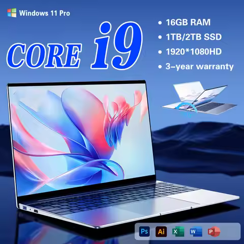 2025 New 14.1" Ultra Slim Laptop 16GB RAM 1/2TB SSD Windows 11 Pro Core i9 8950HK Notebook HD Games 