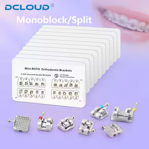 200Pcs/10Packs Dental Orthodontic Brackets Braces Metal MBT/Roth/Edgewise 0.022"/0.018" Slot with 34