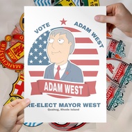 Dtf Digital Cartoon Family Guy Vote Adam West Screen Printing Ready To Iron Yourself